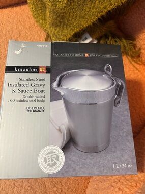 Kuraidori Stainless Steel Insulated Gravy & Sauce Boat - Silver